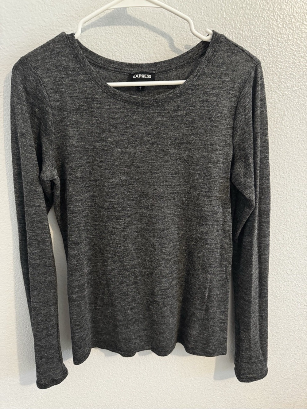 Express Brand Charcoal Gray Long Sleeve Fitted Shirt